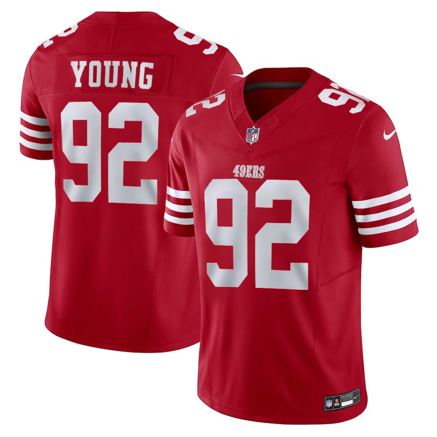2023 Men NFL San Francisco 49ers 92 Chase Young Nike Vapor F.U.S.E. Limited red Jersey